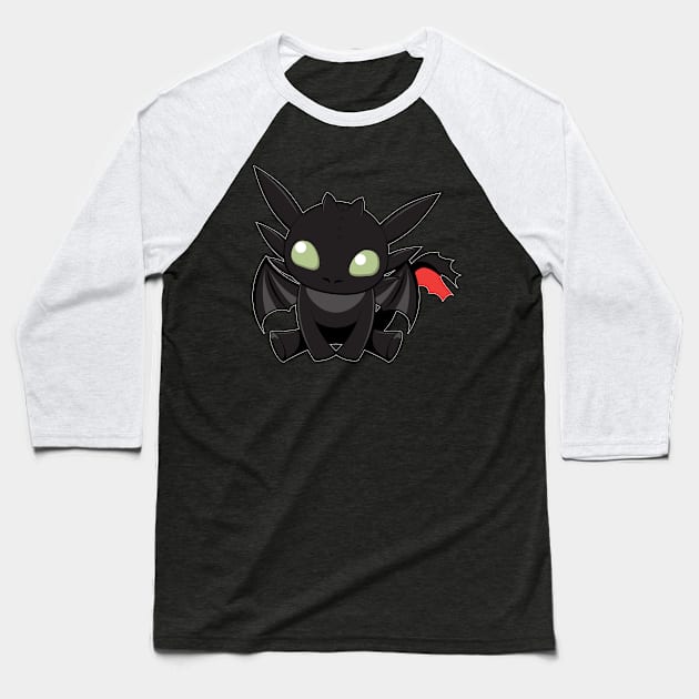 Toothless Tooniefied Baseball T-Shirt by Tooniefied